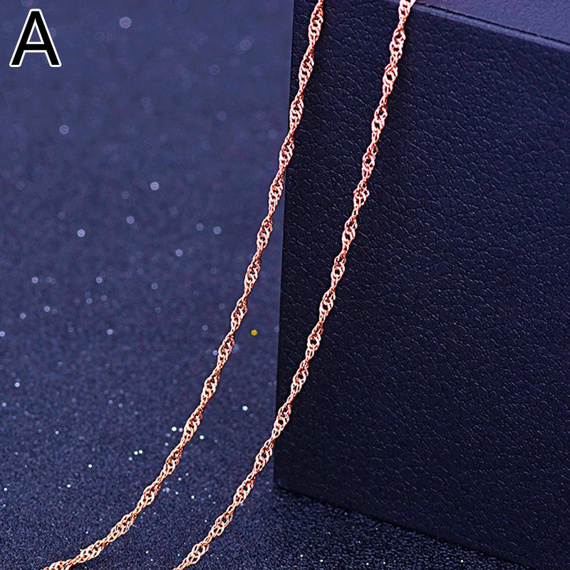 Rose Gold Plain Chain Necklace