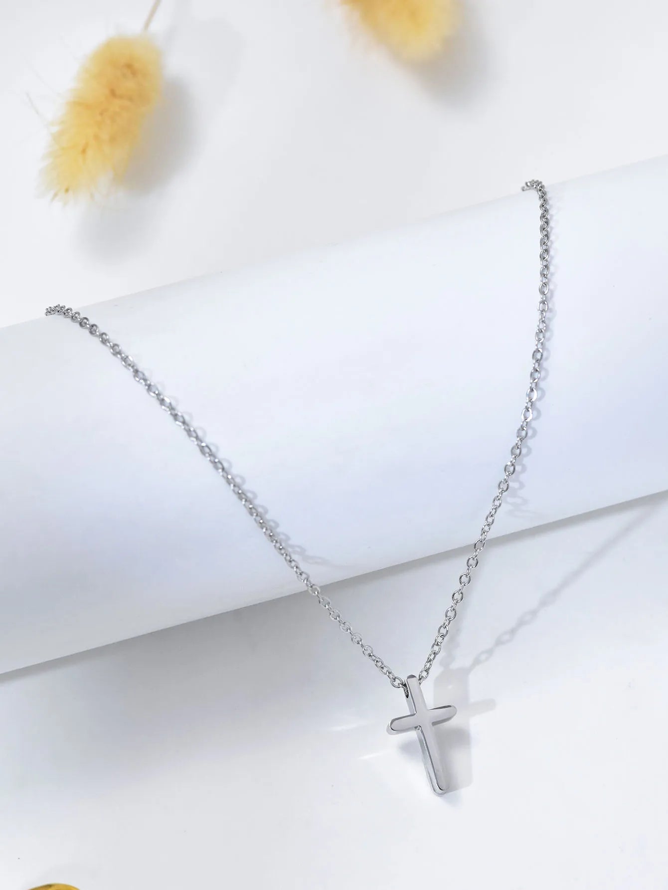 Minimalist Cross Shape Pendant Necklace