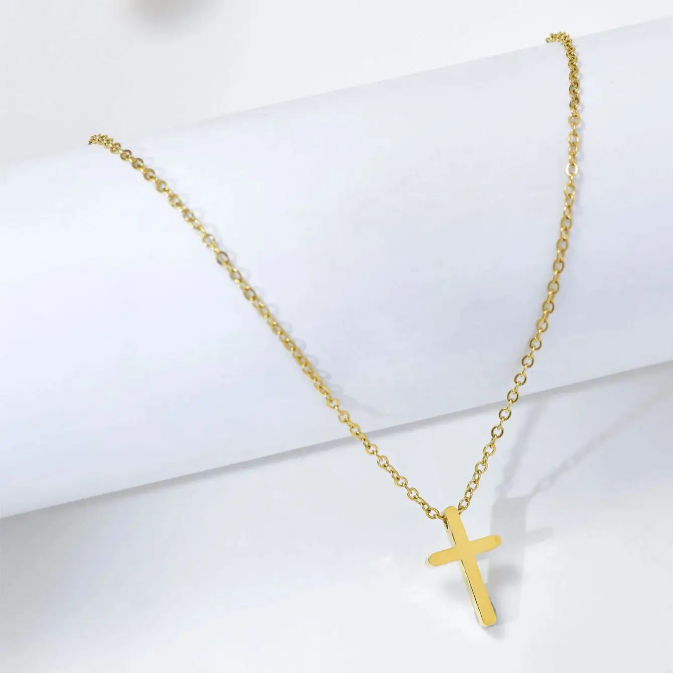 Minimalist Cross Shape Pendant Necklace