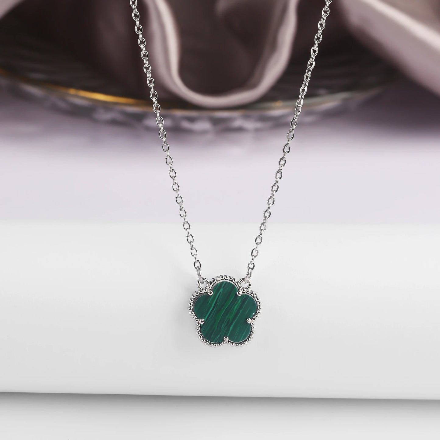 Five-Leaf Flower Pendant Necklace