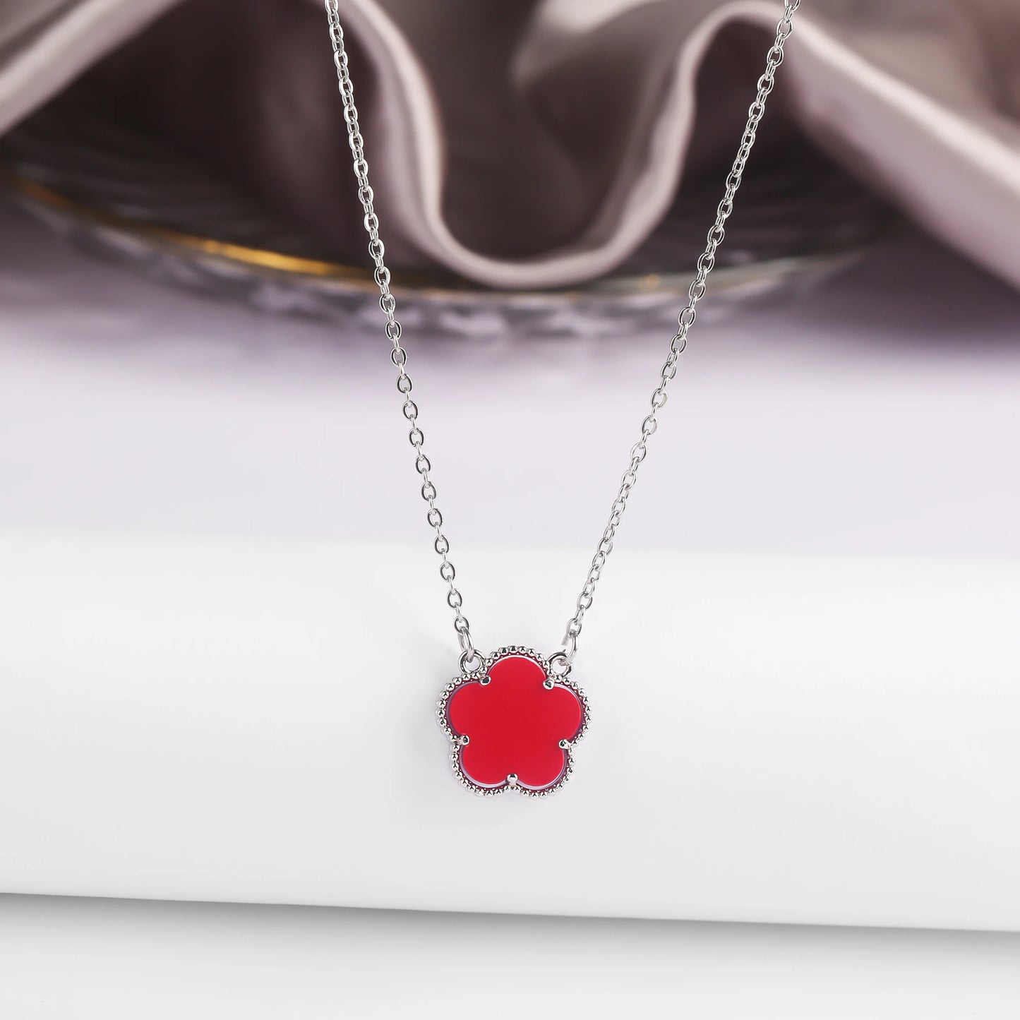 Five-Leaf Flower Pendant Necklace