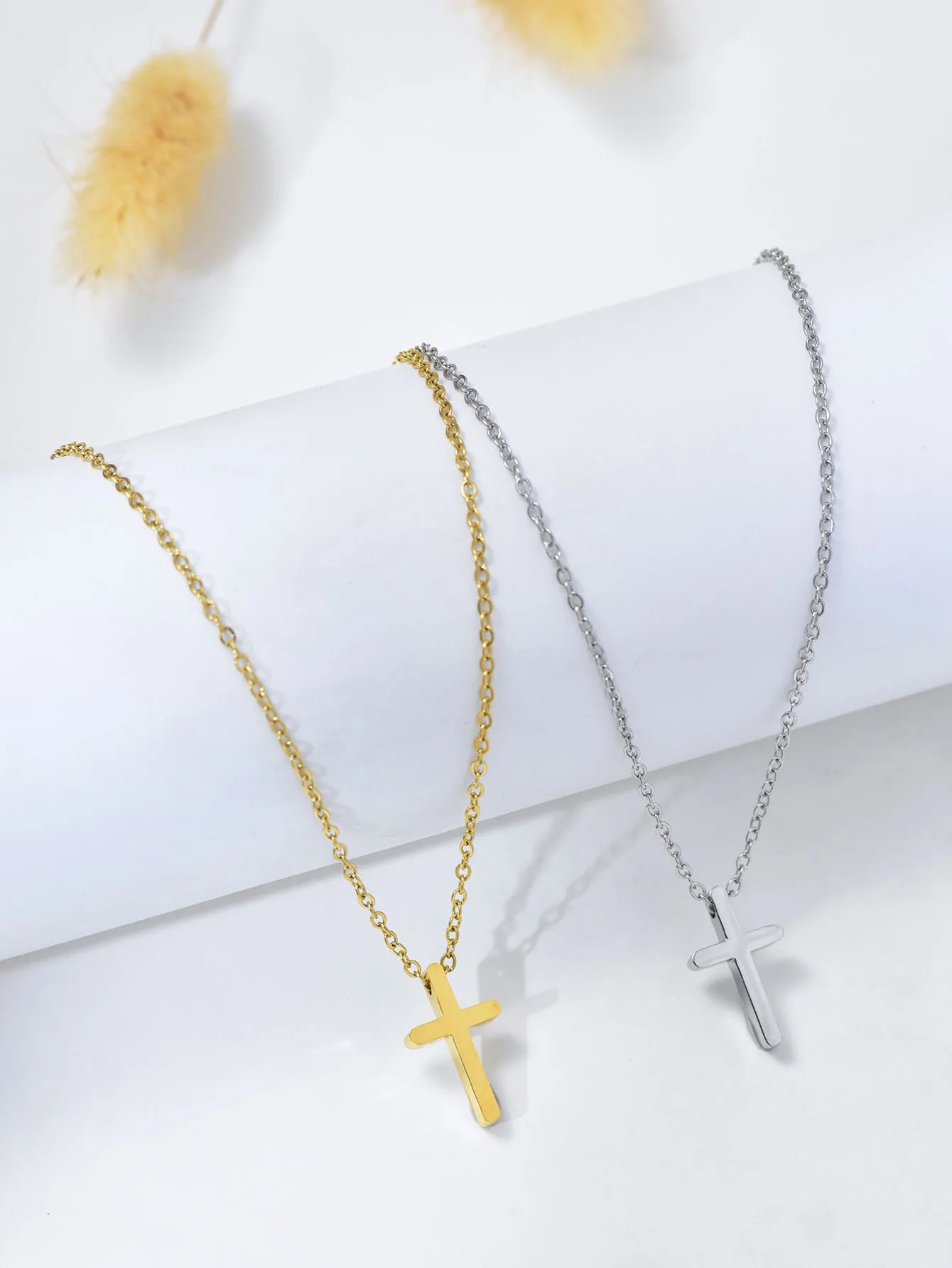 Minimalist Cross Shape Pendant Necklace