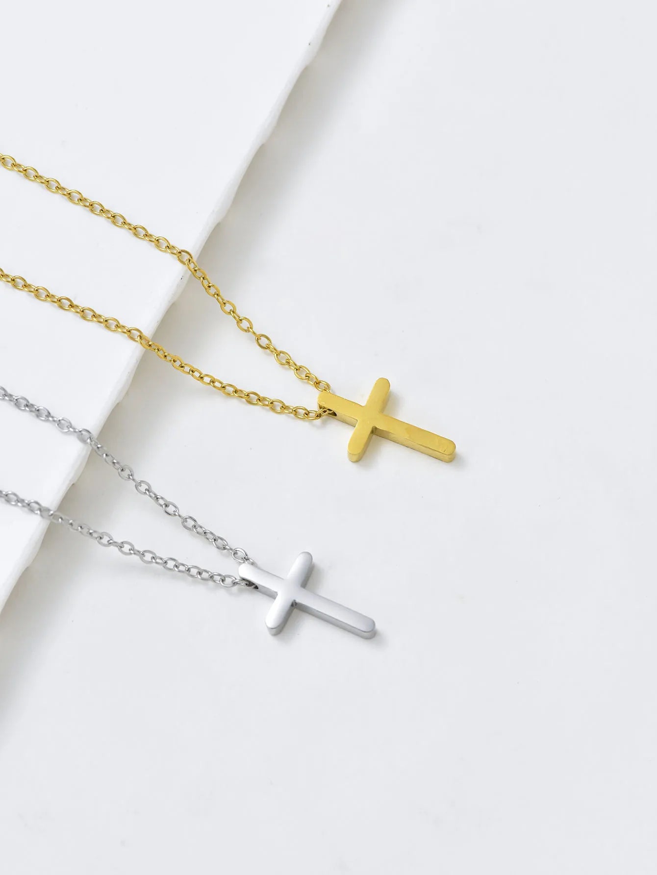 Minimalist Cross Shape Pendant Necklace