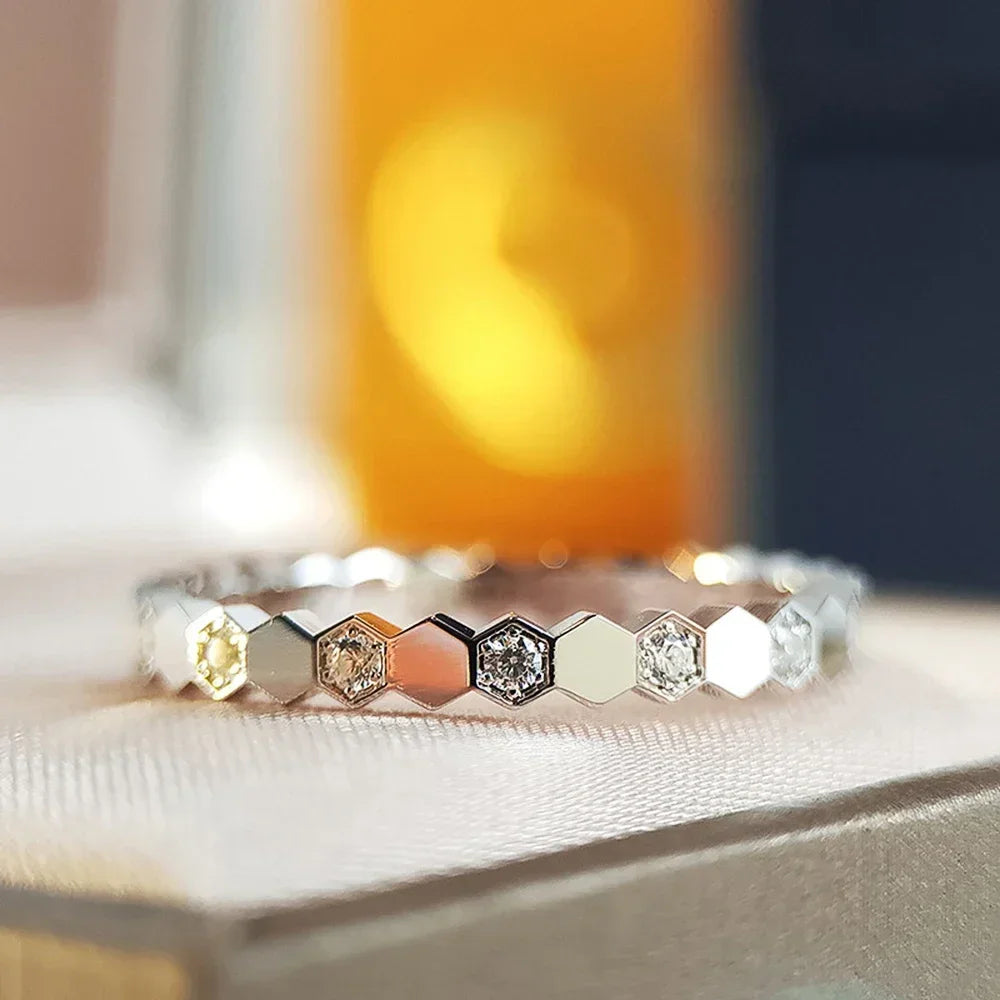 Simple Hexagon Design Rings